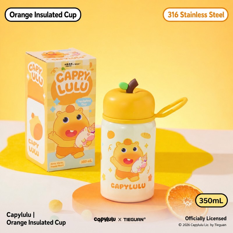 Officially Licensed Capybara Lulu Orange Insulated Bottle