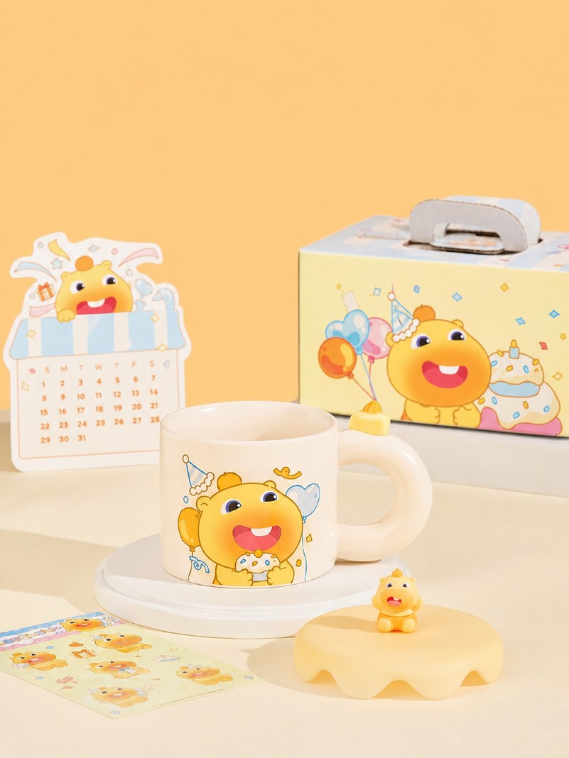 Officially Licensed Yancang Capybara Lulu Birthday Ceramic Mug with Lid
