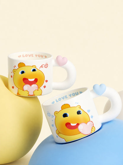 Officially Licensed Capybara Capybara Lulu Heart-Handle Ceramic Mug Set