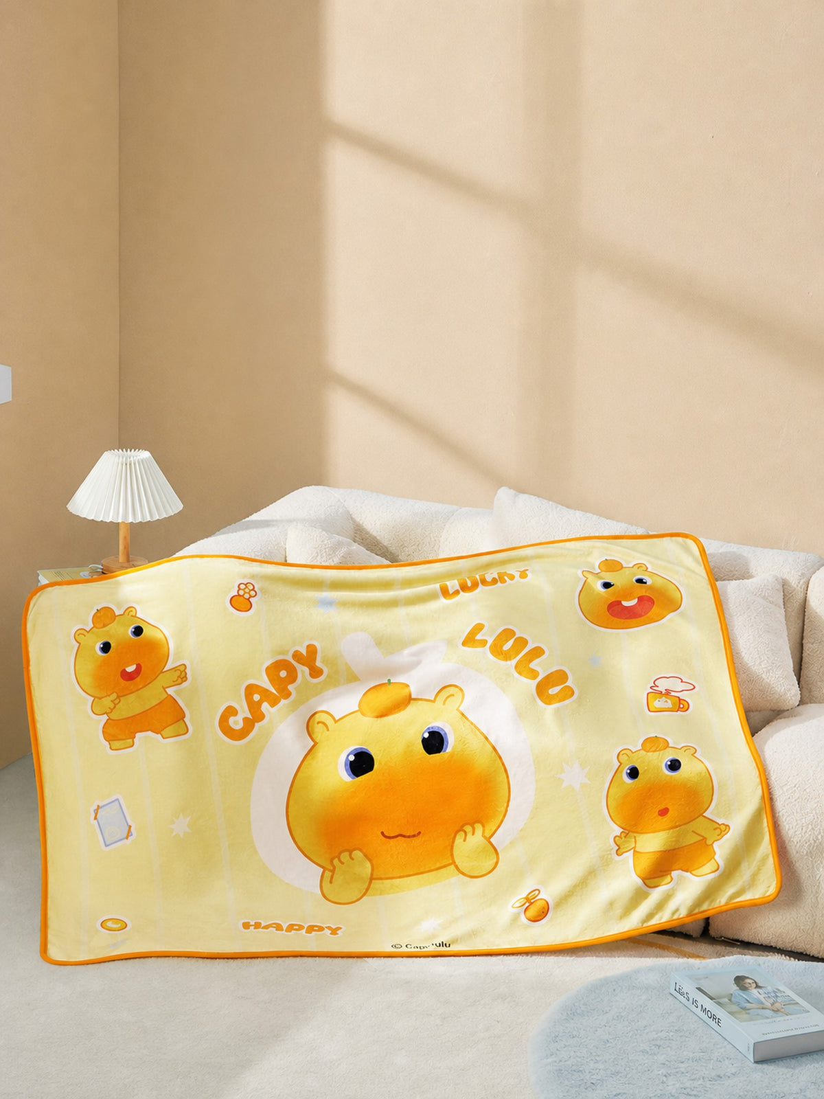Officially Licensed Yancang Capybara Lulu Soft Flannel Throw Blanket