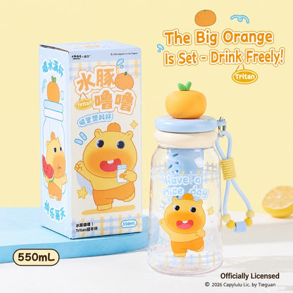 Officially Licensed Capybara Lulu Tritan Water Bottle, 550 mL