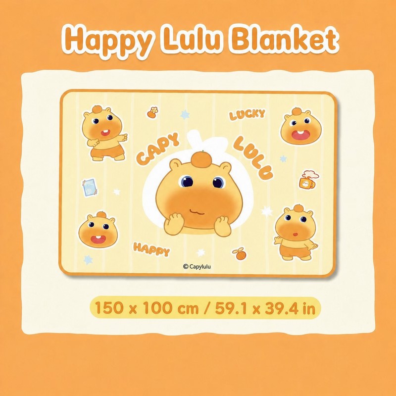 Officially Licensed Yancang Capybara Lulu Soft Flannel Throw Blanket