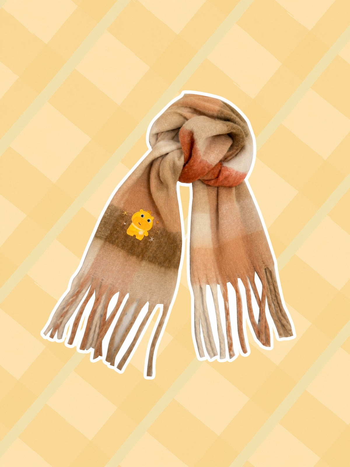 Officially Licensed Capybara Lulu Plaid Winter Scarf