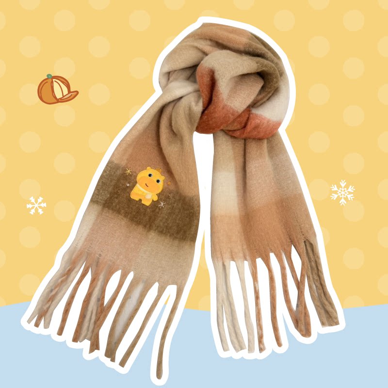 Officially Licensed Capybara Lulu Plaid Winter Scarf