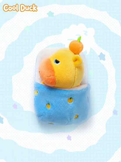 Officially Licensed Capybara Lulu Pull-String Plush Keychain (11 cm / 4.3 in)