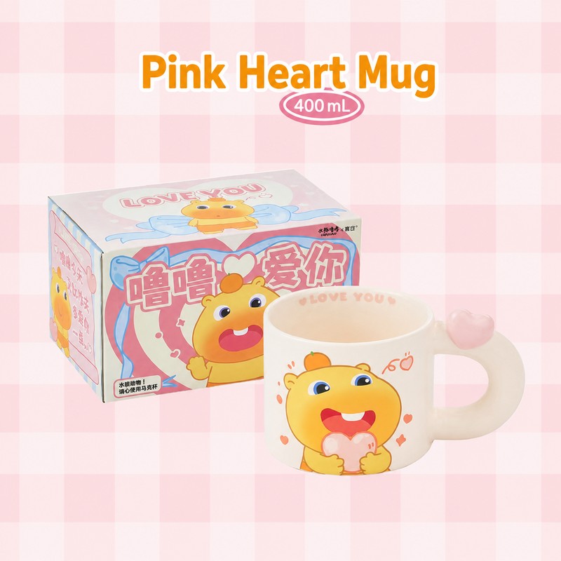 Officially Licensed Capybara Capybara Lulu Heart-Handle Ceramic Mug Set