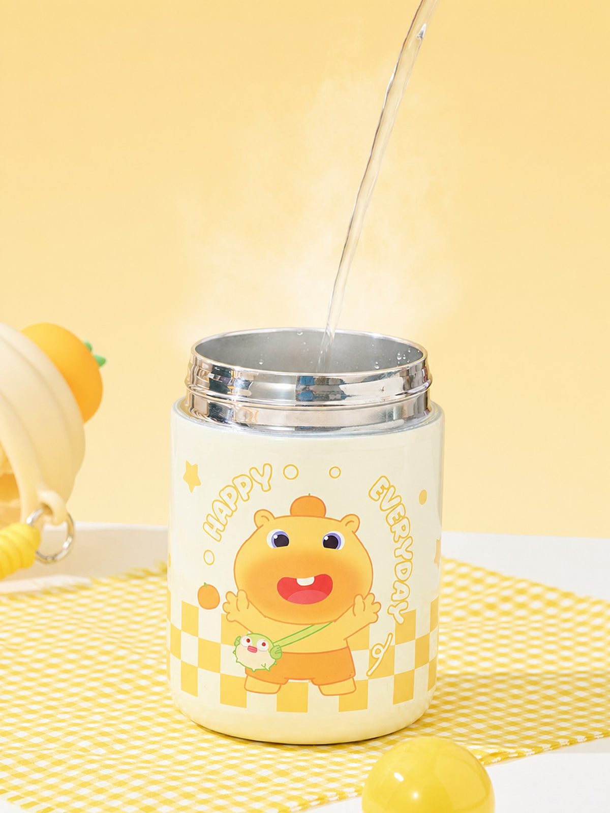 Officially Licensed Capybara Lulu Orange Straw Insulated Cup