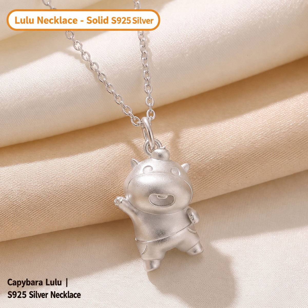 Officially Licensed Capybara Lulu S925 Silver Necklace