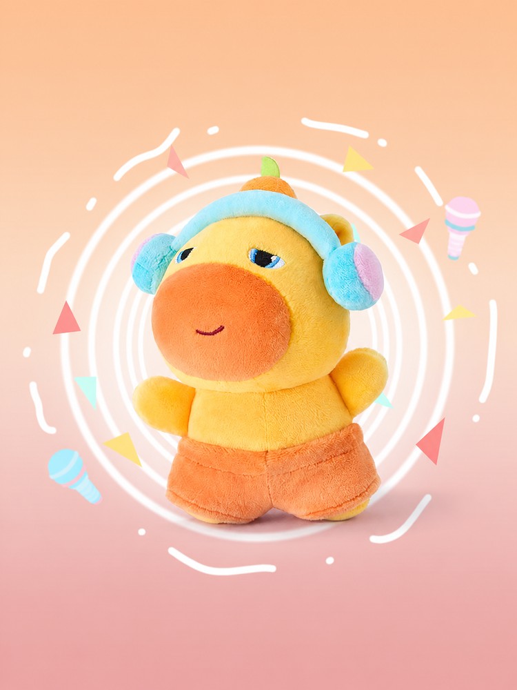 Duoai Listening Lulu Capybara Plush Keychain, 10 cm