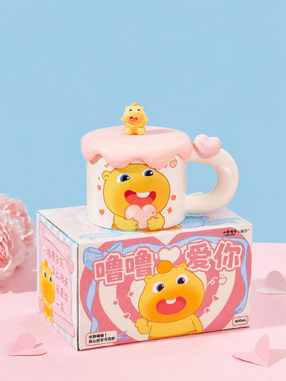 Officially Licensed Capybara Capybara Lulu Heart-Handle Ceramic Mug Set