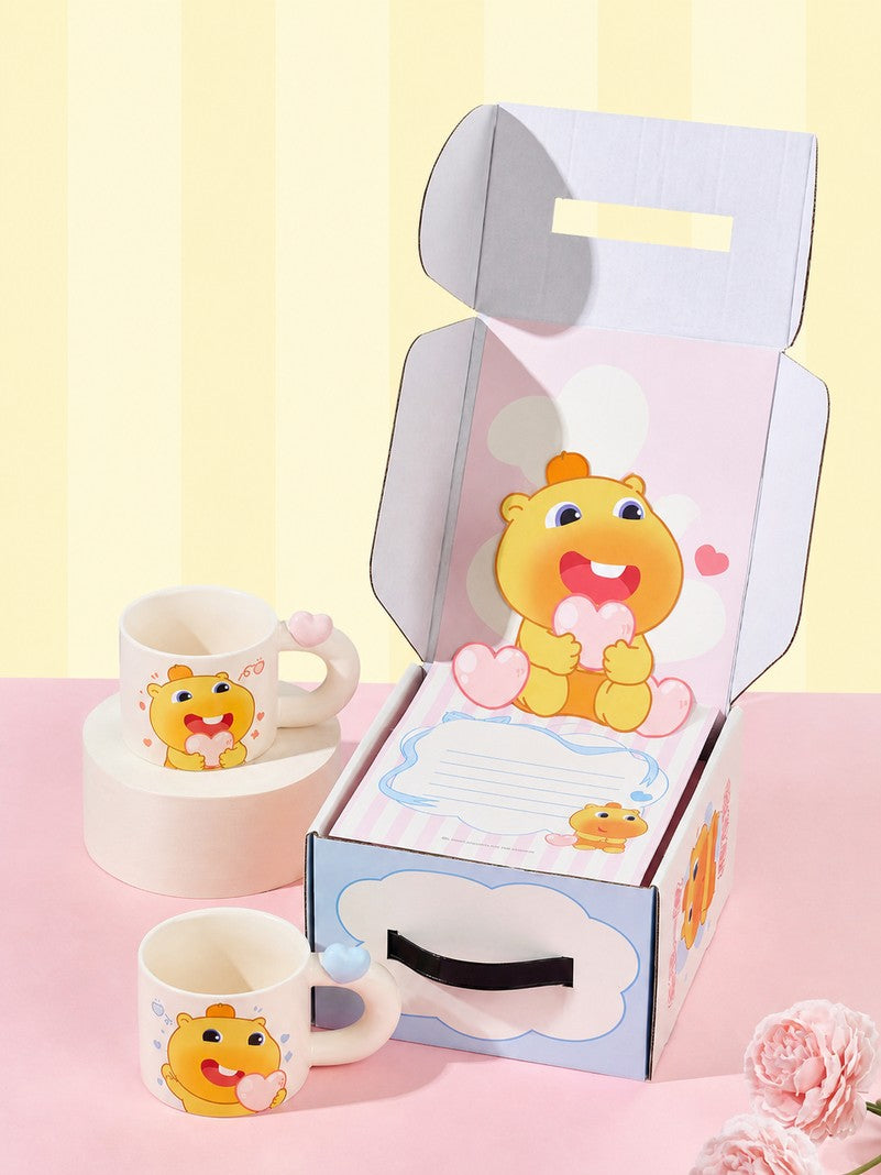 Officially Licensed Capybara Capybara Lulu Heart-Handle Ceramic Mug Set