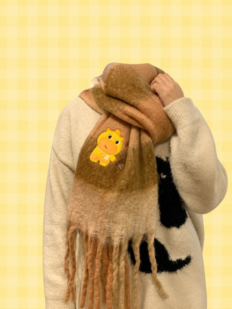 Officially Licensed Capybara Lulu Plaid Winter Scarf