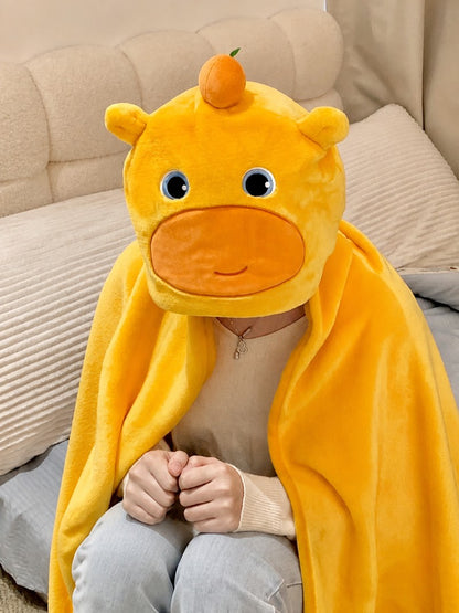 Officially Licensed Capybara Lulu Hooded 2-in-1 Throw Blanket