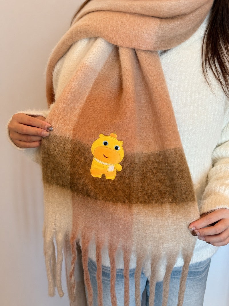 Officially Licensed Capybara Lulu Plaid Winter Scarf