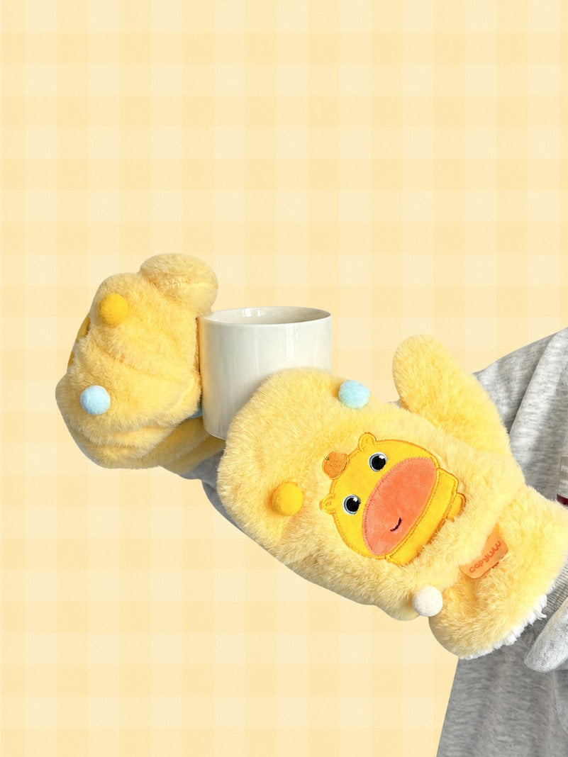 Officially Licensed Capybara Lulu Happy Lulu Plush Gloves (19 x 23 cm / 7.5 x 9.1 in)