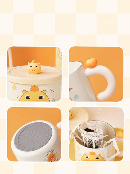 Officially Licensed Yancang Capybara Lulu 450 ml Insulated Desk Mug