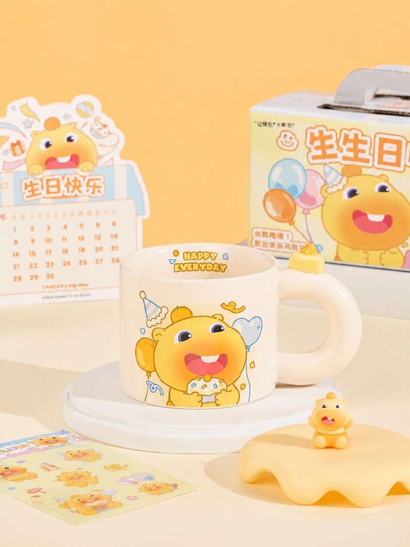 Officially Licensed Yancang Capybara Lulu Birthday Ceramic Mug with Lid