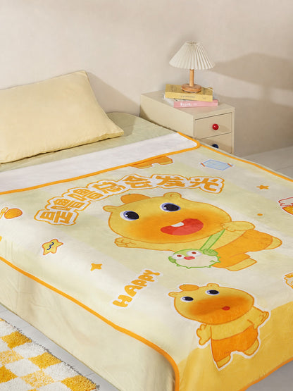 Officially Licensed Yancang Capybara Lulu Soft Flannel Throw Blanket