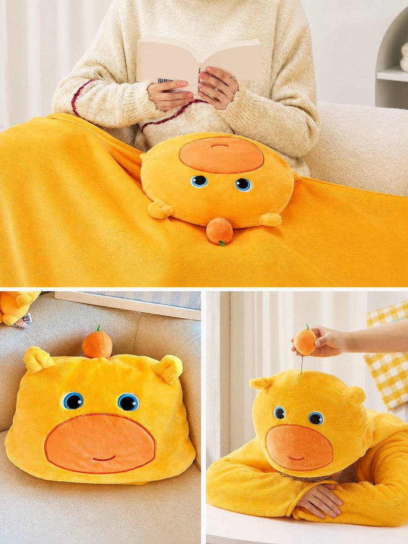 Officially Licensed Capybara Lulu Hooded 2-in-1 Throw Blanket